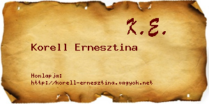 Korell Ernesztina névjegykártya